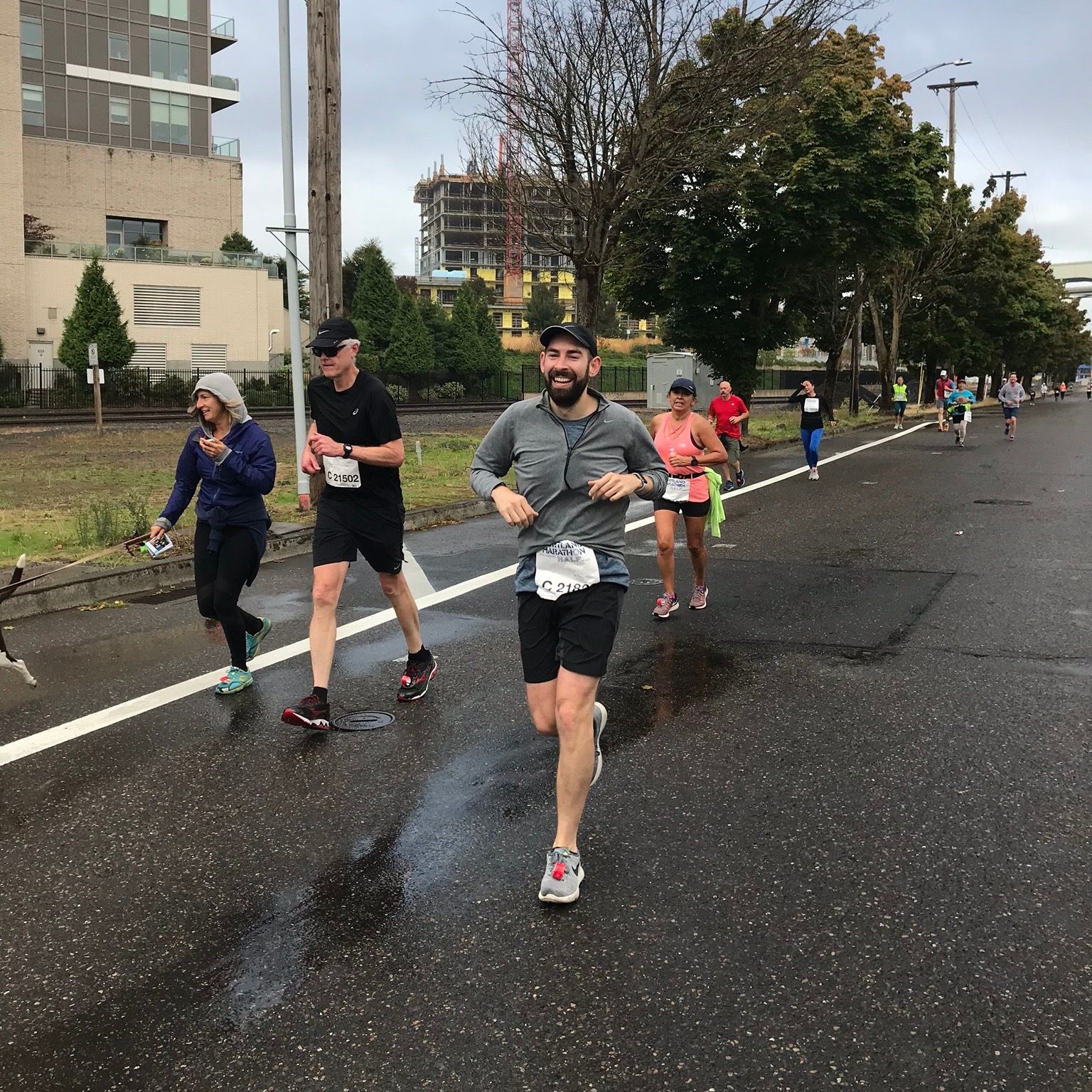 The author running in a half marathon event at the Portland Marathon in 2017.